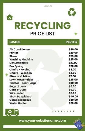 Recycling Price List Template