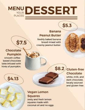 Fruit Dessert Menu Template