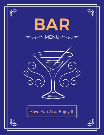 Bar Menu Design Template