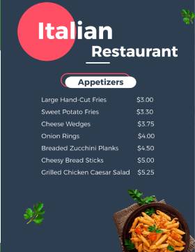 Decent Italian Menu Template