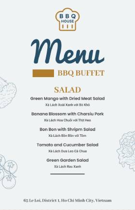 Salad BBQ Menu Template