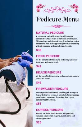 Blue Spa Menu Template