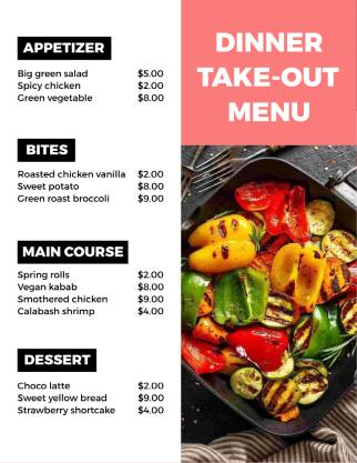 Takeout Menu Template