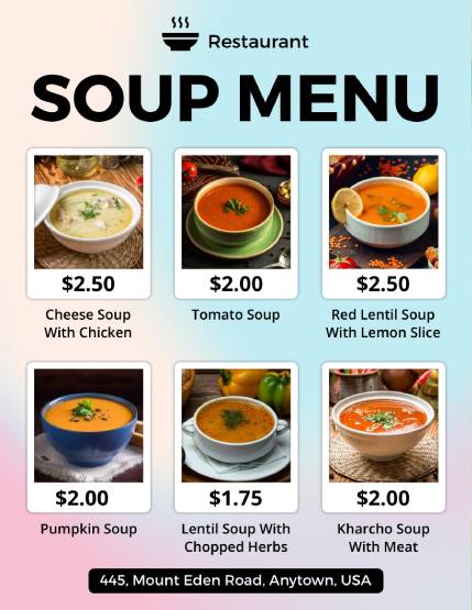 Soup Fancy Menu Template