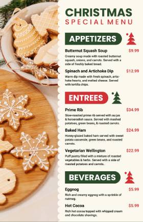 Cool Christmas Menu Template