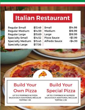 Classic Italian Menu Template