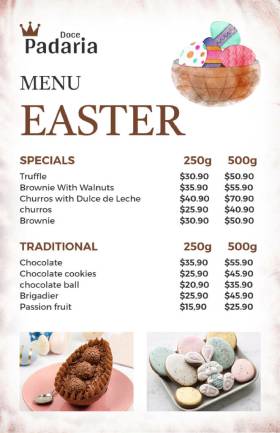Easter Cute Menu Template