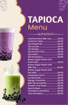 Tapioca Fancy Menu Template