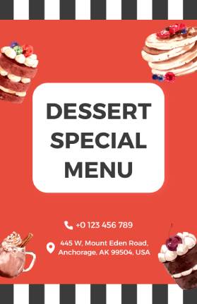 Creamy Dessert Menu Template
