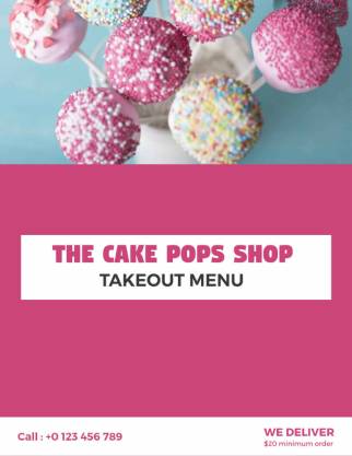 Cake Takeout Menu Template
