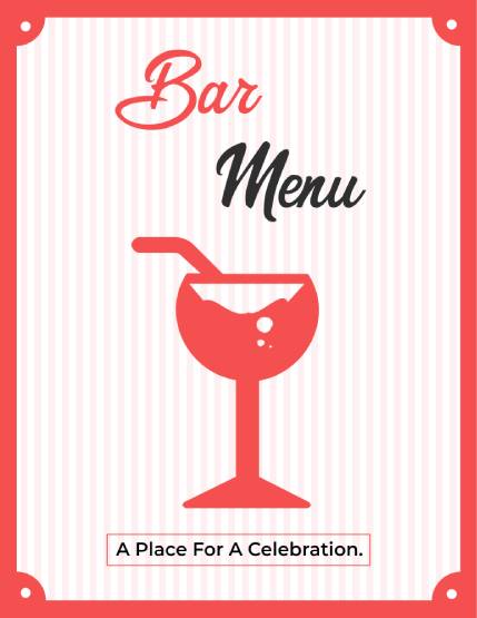 Radiant Bar Menu Design Template