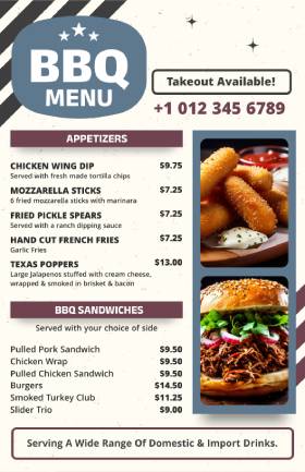 Takeout BBQ Menu Template