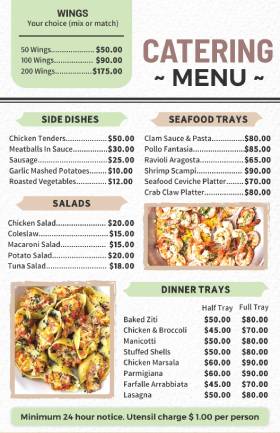 Food Catering Service Menu Template