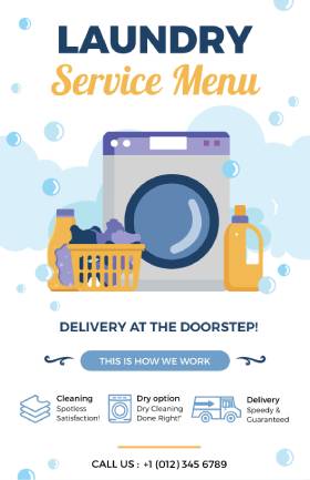 Laundry Service Menu Template