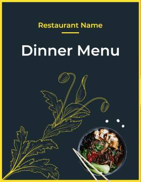 Blue Dinner Menu
