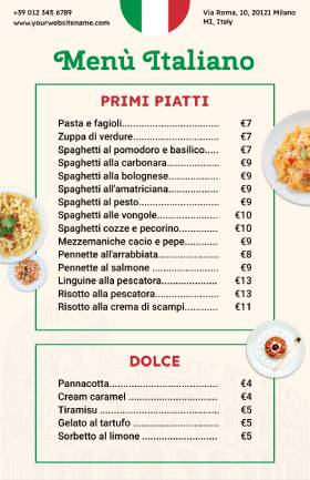 Yellow Italian Menu Template