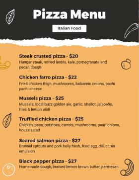Yellow Pizza Menu Template