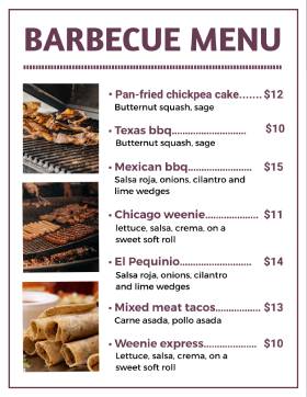 Spicy BBQ Menu Template