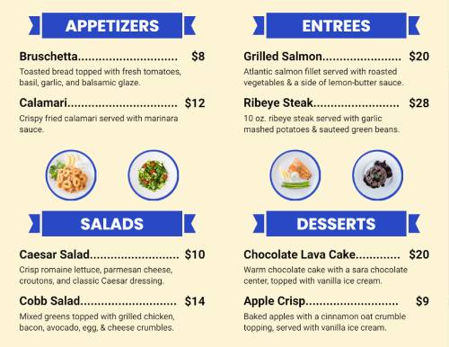 Restaurant Online Menu Template
