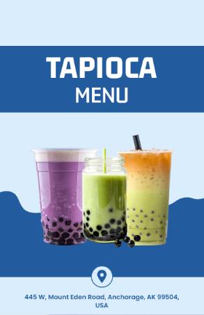 Blue Boba Menu Template