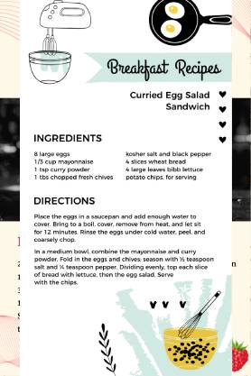 Breakfast Recipe Card Template
