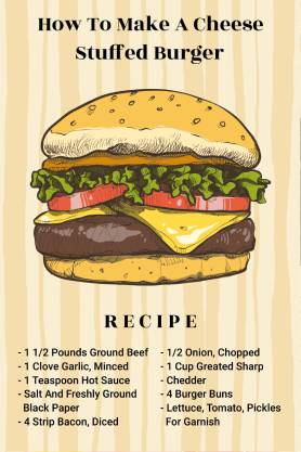 Burger Recipe Card Template