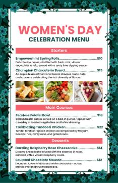 Leafy Mother's Day Menu Template