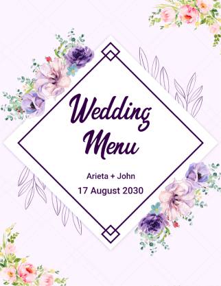 Flower Wedding Menu Template