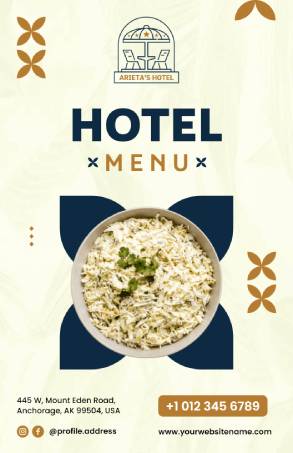 Hotel Menu Template