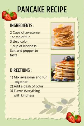 Pancake Recipe Card Template