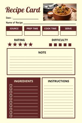 Classic Recipe Card Template