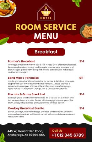 Hotel Menu Template