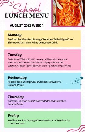 Lunch Weekly Menu Template