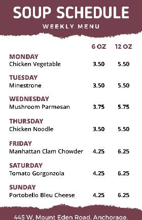Soup Weekly Menu Template