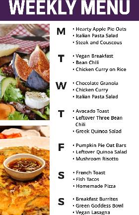 Purple Weekly Menu Template