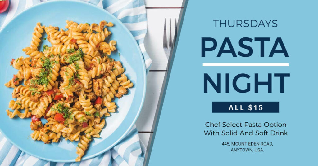 Pasta Night Food Banner