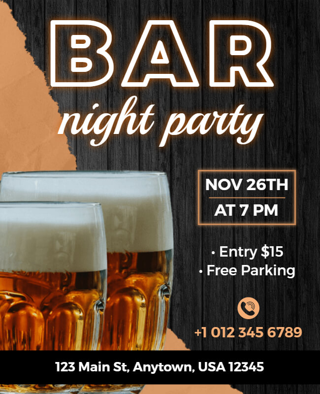 Beer Drink Night Paty Bar Flyer