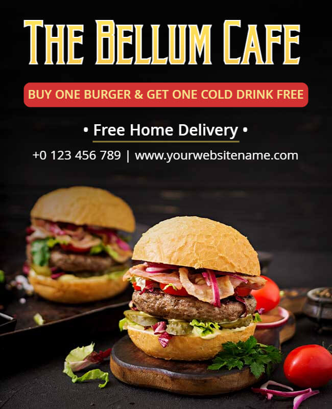 Bellum Cafe Burger Flyer
