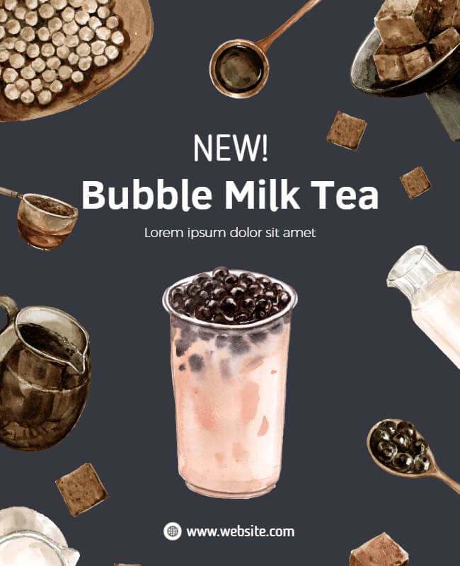 Bubble Milk Tea Restaurant Flyer