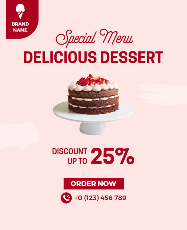Cake Dessert Restaurant Flyer