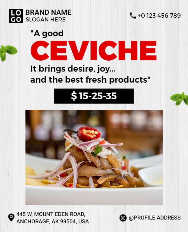 Ceviche Restaurant Flyer
