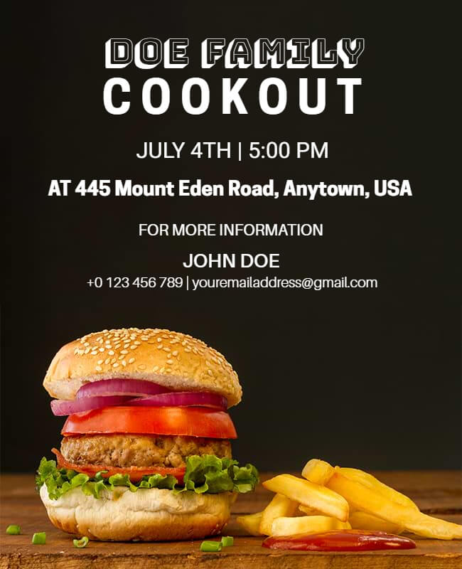 Cookout Burger Flyer