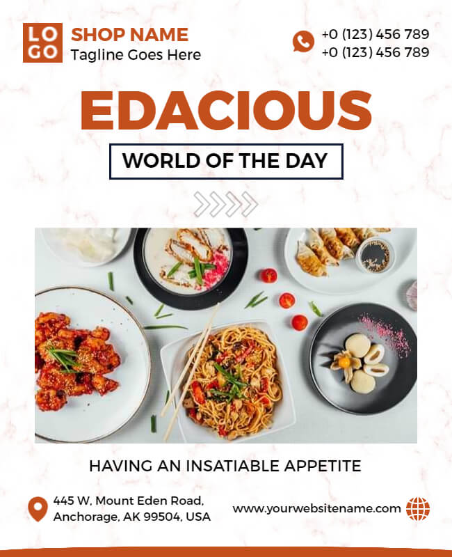 Edacious Food  Restaurant Flyer