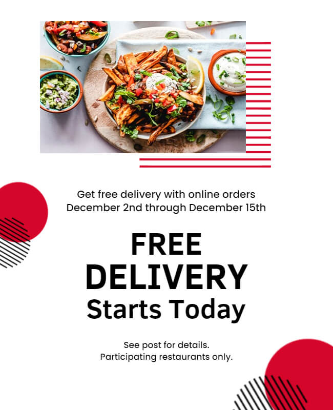Free Delivery Food Poster