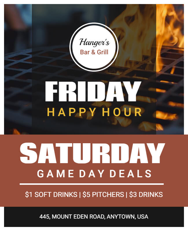 Friday Happy Hour Bar Flyer