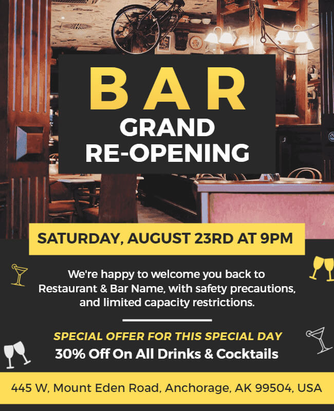 Grand Re-Opening Bar Flyer