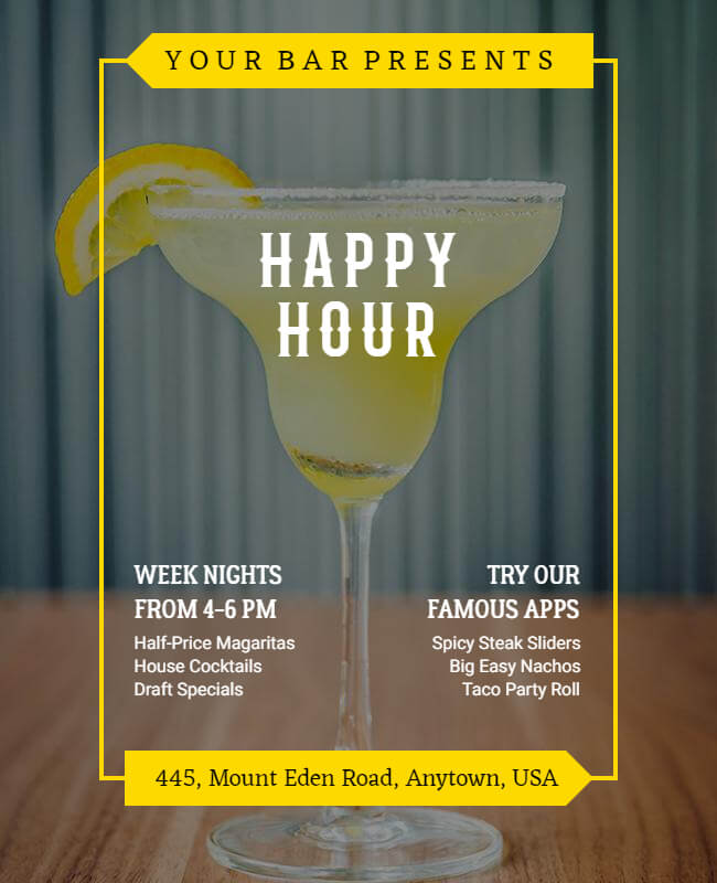 Happy Hour Bar Flyer
