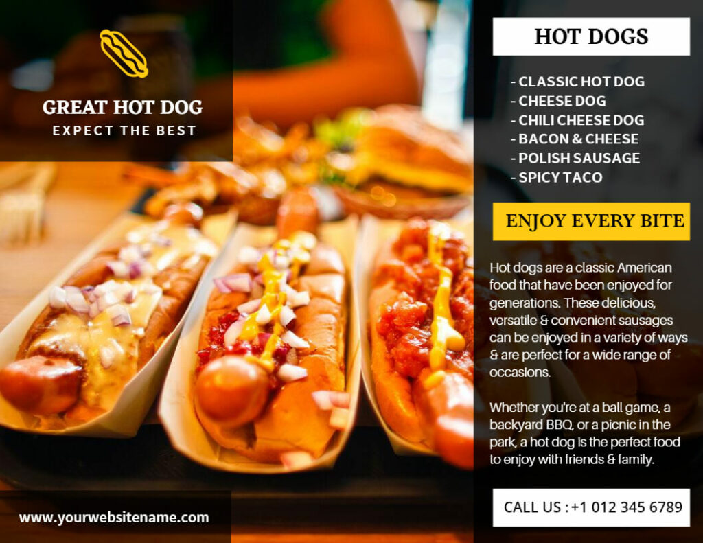 Hot Dog Food Brochure