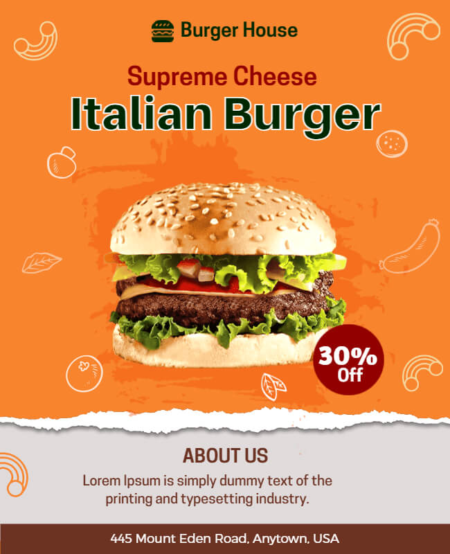 Italian Burger Flyer