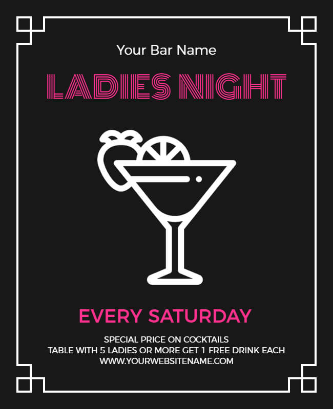 Ladies Night Party Bar Flyer